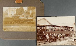PAIR OF EARLY “BOSTON AND MAINE” RAILROAD PHOTOS