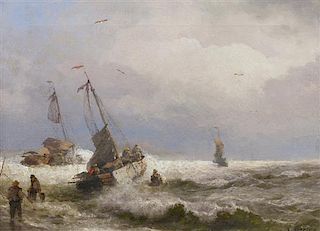 * Hermann Herzog, (American, 1832-1932), Storm on the Maine Coast