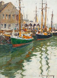 James Jeffrey Grant, (American/Scottish, 1883-1960), Gloucester Harbor Scene