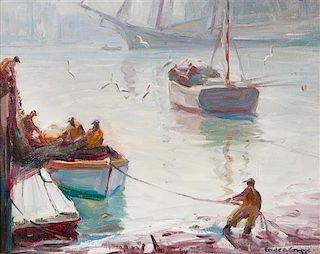 Emile Albert Gruppe, (American, 1896-1978), Foggy Day Gloucester