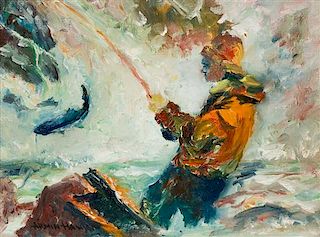 Armin Carl Hansen, (American, 1886-1957), Fish On