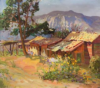 * Arthur Grover Rider, (American, 1886-1975), Mexican Quarters, 1930