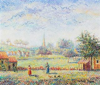 Hugues Claude Pissarro, (French, b. 1935), La ferme des Touques