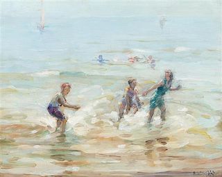 * Francesco Spicuzza, (American, 1883-1962), Splashing, 1917 and My Wife, 1907 (a doubled sided work)