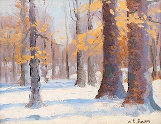 Walter Emerson Baum, (American, 1884-1956), Snowy Landscape