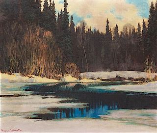 Frank Hans Johnston, (Canadian, 1888-1949), Blue Pools of Silence