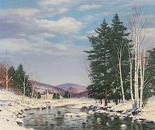 * Carl Wuermer, (American, 1900-1981), Winter Stream