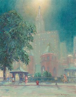 Johann Berthelsen, (American, 1883-1972), New York at Night