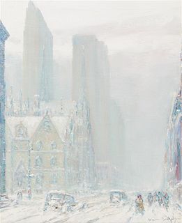 Johann Berthelsen, (American, 1883-1972), A Snowy Day, New York