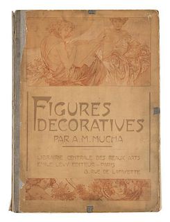 MUCHA, Alphonse (1860-1939). Figures Décoratives. Paris: Librairie Centrale des Beaux-Arts, [n.d.].  COMPLETE SET OF 40