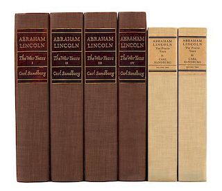 * SANDBURG, Carl. Abraham Lincoln, Praire Years. -- Abraham Lincoln, The War Years. New York, 1926, 1939. FIRST LIMITED EDITI