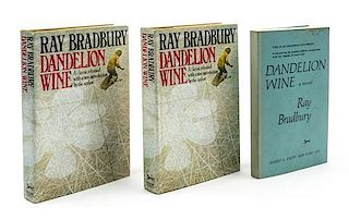 BRADBURY, Ray (1920-2012). Dandelion Wine. Three different states of the second hardcover edition, New York: Alfred A. Knopf,