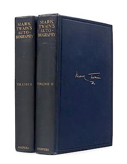 CLEMENS, Samuel L. ("Mark Twain," 1835-1910) Autobiography. New York: Harper & Bros., 1924. First edition, FINE COPY.