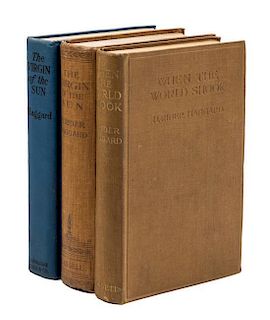 HAGGARD, Henry Rider, Sir (1856-1925). A group of 2 works in 3 volumes by H. Rider Haggard.