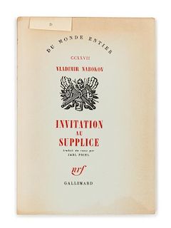 * NABOKOV, Vladimir. Invitation au Supplice. [Invitation to a Beheading.] Paris: Gallimard, 1960.  FIRST FRENCH EDITION, LIMI