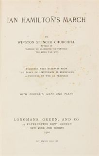 CHURCHILL, Winston. Ian Hamilton's March. New York and Bombay: Longmans, Green and Co., 1900.