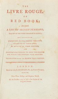 [FRENCH REVOLUTION]. The Livre Rouge, or Red Book. London: for G. Kearsley, 1790.  Printed in red throughout.