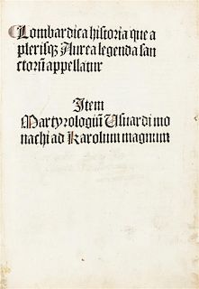 VORAGINE, Jacobus de (1230?-1298?) Legenda Aurea. USARDIS (d. ca.875). Martyrologium. Cologne: Johann Koelhoff, [22 July] 149