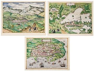 (MAPS) BRAUN, GEORG; HOGENBERG, FRANZ. Collection of three engraved atlas maps.