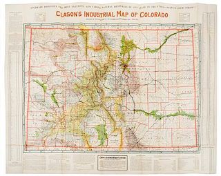 CLASON MAP COMPANY. Clason's Industrial Map of the State of Colorado. Denver: Clason Map Co., n.d.