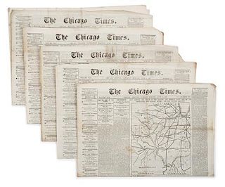 [NEWSPAPERS]. The Chicago Times. Chicago: June 20, 1861-July 31, 1866. Approximately