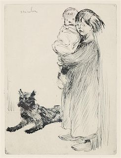 * Theophile Alexandre Steinlen, (French/Swiss, 1859-1923), La grande soeur (The Big Sister), 1913