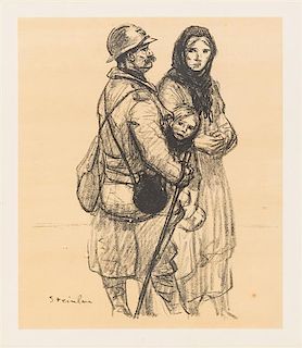 * Theophile Alexandre Steinlen, (French/Swiss, 1859-1923), E bien poilu a Petain (on to Petain, soldier), c. 1915