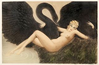Louis Icart, (French, 1888-1950), Leda and The Swan, 1934