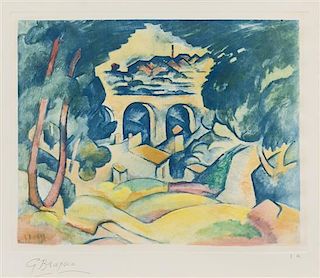 * Georges Braque, (French, 1882-1963), Le Viaduc de l'Estaque, c. 1950