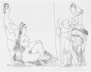 Pablo Picasso, (Spanish, 1881-1973), Couple et Voyageuse (from La Serie 347), 1968