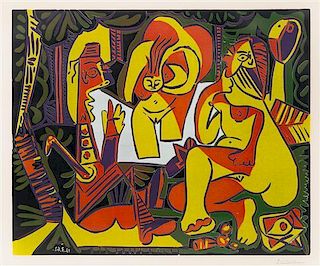 * Pablo Picasso, (Spanish, 1889-1974), Le dejeuner sur l'herbe (d'apres Manet), 1962