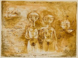 * Zao Wou-Ki, (Chinese/French, 1920-2013), Les grands baigneuses, 1953