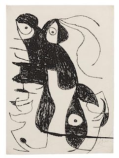 * Joan Miro, (Spanish, 1893-1983), Pl. V from Paroles Peintes, 1975