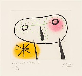 * Joan Miro, (Spanish, 1893-1983), Untitled (from La Bague d'Aurore), 1957