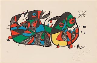 * Joan Miro, (Spanish, 1893-1983), Untitled (Miro Sculpteur-Italy) 1974