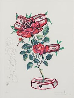 Salvador Dali, (Spanish, 1904-1989), Rose (Femme aux tiroirs) (from Florals), 1972