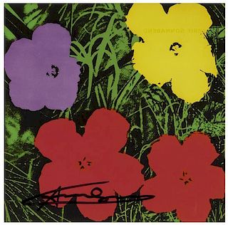 After Andy Warhol, (American, 1928-1987), Flowers, 1970 (announcement card for Galerie Sonnabend)