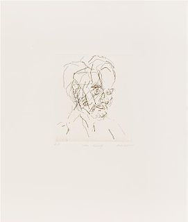 Frank Auerbach, (British, b. 1931), Leon Kossof (from Six Etchings of Heads), 1980