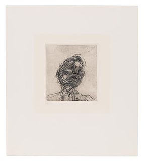 Frank Auerbach, (British, b. 1931), Lucian Freud (from Six Etchings of Heads), 1980