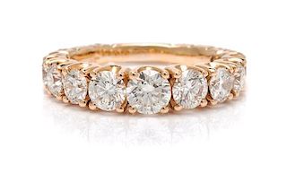 An 18 Karat Rose Gold and Diamond Ring, Crivelli, 4.10 dwts.