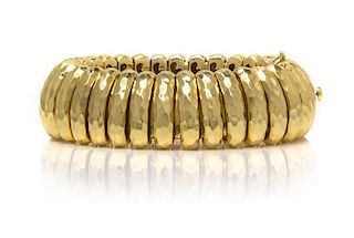 An 18 Karat Yellow Gold Bracelet, Henry Dunay,
