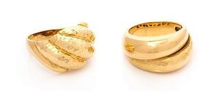 * A Collection of 18 Karat Yellow Gold Rings, Italian, 14.00 dwts.