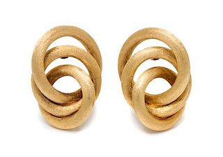 A Pair of 18 Karat Yellow Gold Infinity Multi Hoop Earrings, 10.20 dwts.