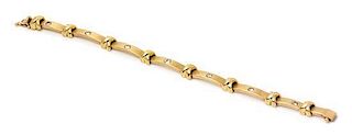 A Yellow Gold and Diamond Bracelet, 20.00 dwts.