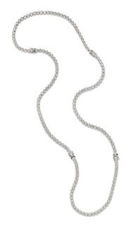 A Collection 14 Karat White Gold Convertible Diamond Bracelets/Necklace, 26.10 dwts.