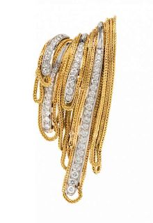 A Platinum, Yellow Gold and Diamond Brooch, French, 12.20 dwts.