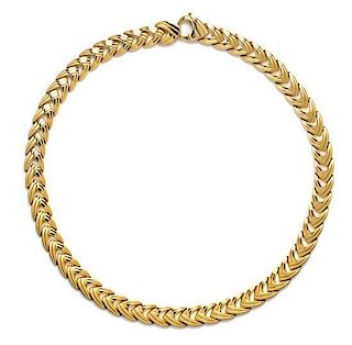 An 18 Karat Yellow Gold Fancy Link Necklace, Biffi, Italian, 33.00 dwts.