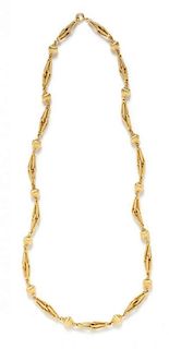 A 14 Karat Yellow Gold Fancy Link Chain, UnoAErre, 34.50 dwts.