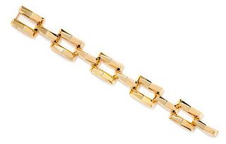 A 14 Karat Yellow Gold Link Bracelet, 22.60 dwts.