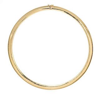 A Yellow Gold Omega Necklace, 31.40 dwts.